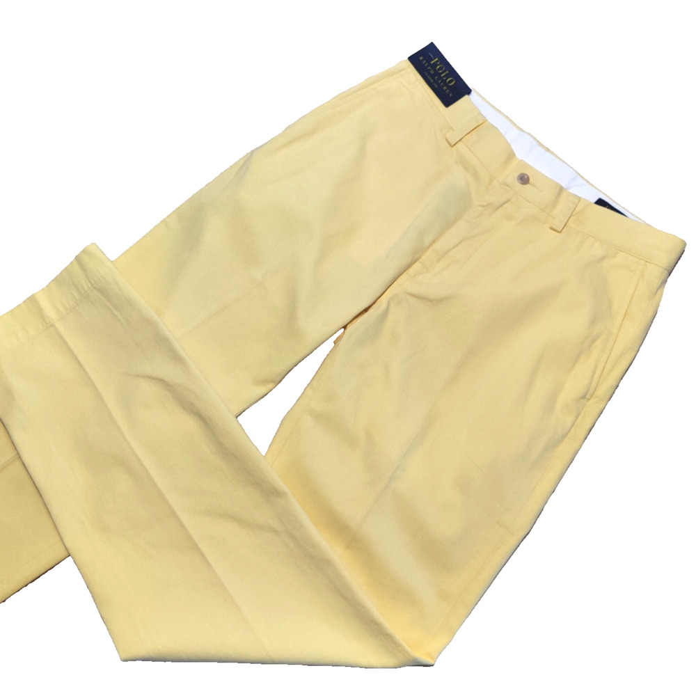 Ralph Lauren Mens Classic Fit Chinos Pants Size 30x32 Yellow Resort Golf New NWT